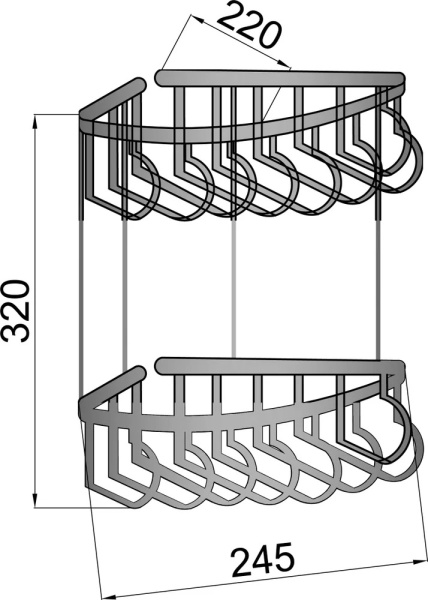 Полка для принадлежностей Boheme Brillante 10453 настенная Chrome
