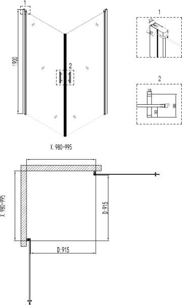Душевой угол Niagara NG-6604-08 100x100