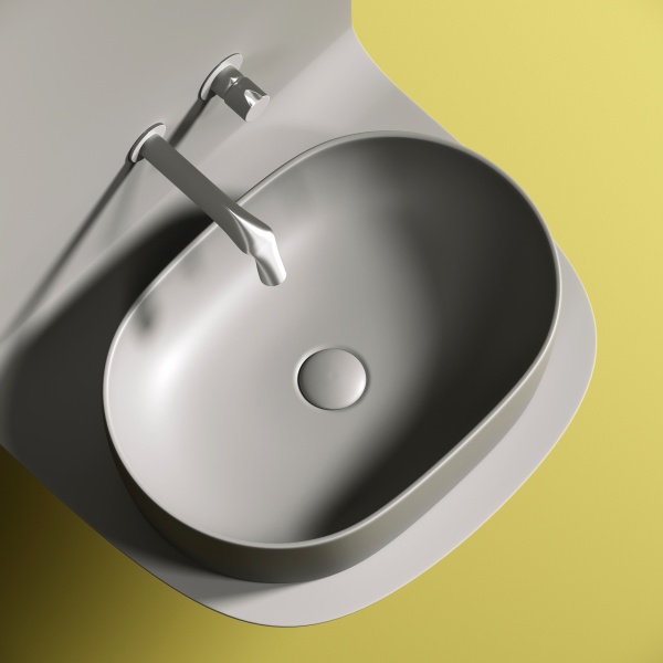 Раковина накладная овальная Ceramica Nova Element CN6047MH фарфор цвет серый матовый