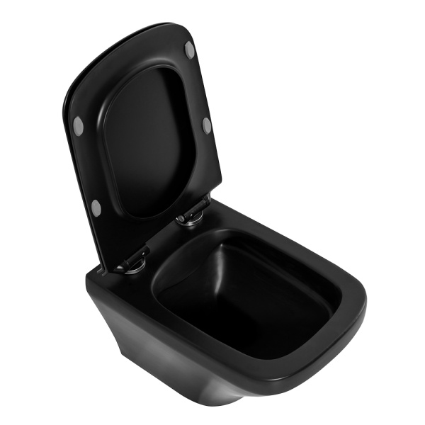 Унитаз подвесной BelBagno Sela BB3201CHR-MB Rimless фаянс черный матовый