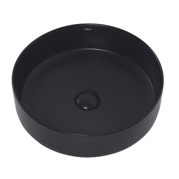 Раковина  круглая Abber Bequem AC2109MB фаянс цвет черный матовый