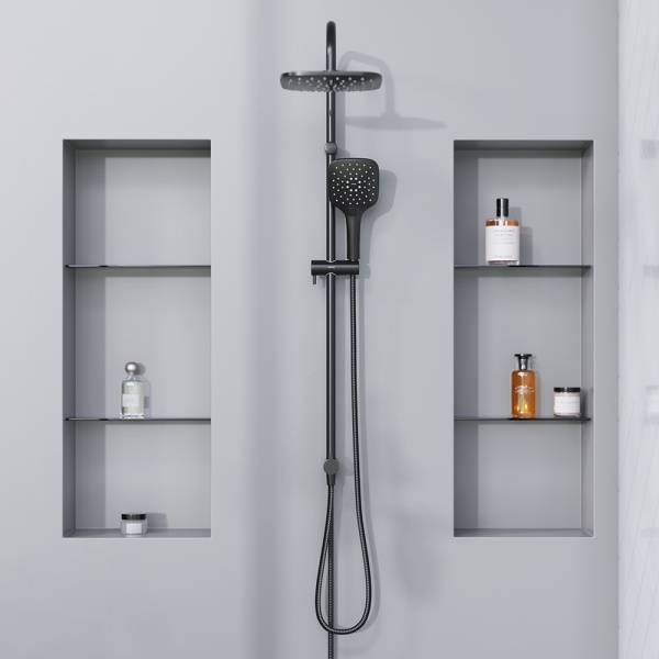 Душевая система без смесителя Damixa Eclipse 931000300 монтаж настенная  черный матовый