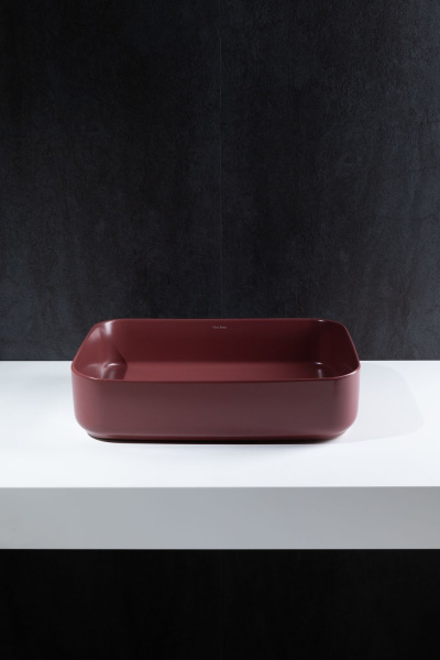 Раковина накладная прямоугольная Allen Brau Fantasy 4.11021.BD керамика цвет красный