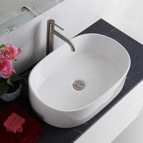 Раковина накладная овальная BelBagno  BB1048 фаянс цвет белый