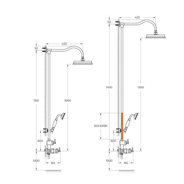 Душевая система со смесителем Cezares Liberty LIBERTY-F-CD-01 монтаж настенная без термостата хром