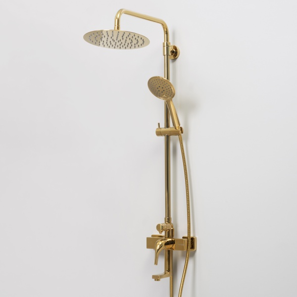 Душевая система со смесителем Wasserkraft Sauer A17101 монтаж настенная без термостата золото