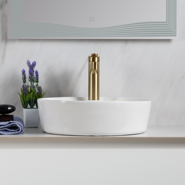 Раковина накладная круглая BelBagno  BB1306 фаянс цвет белый