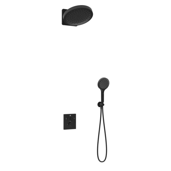 Душевая система со смесителем Vincea Inspire VSFW-3I21MT3MB монтаж встраиваемая в стену с термостатом матовый черный