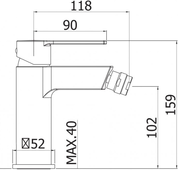 Смеситель для биде Cezares Ovest OVEST-BSM1-01-W0 латунь 