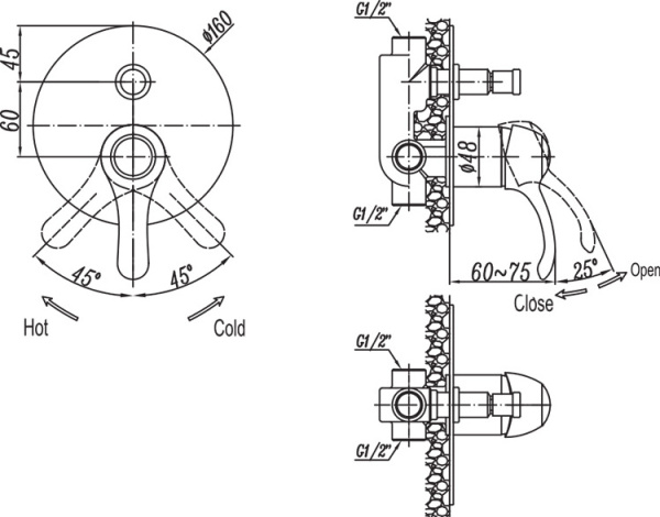 Смеситель  Cezares Lira LIRA-C-VDIM-02  
 