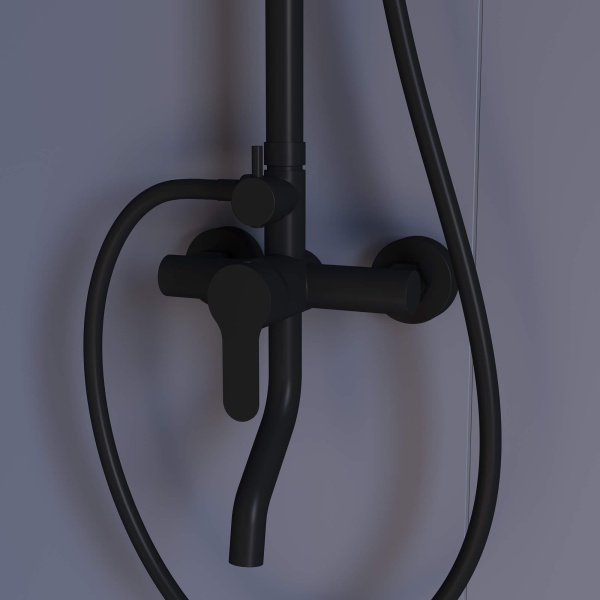 Душевая система со смесителем RGW Shower Panels 59140124-04 монтаж настенная без термостата черный