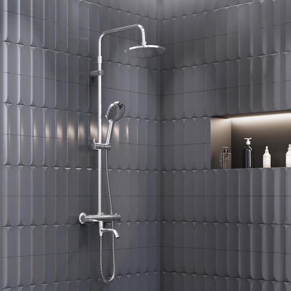 Душевая система со смесителем Damixa Jupiter 977810000 монтаж настенная с термостатом хром