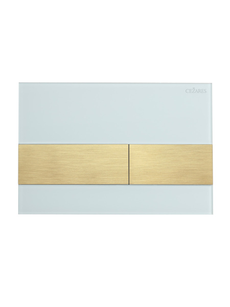 Кнопка смыва механическая Cezares Lux LUX-GB-1-BORO цвет белый-золото