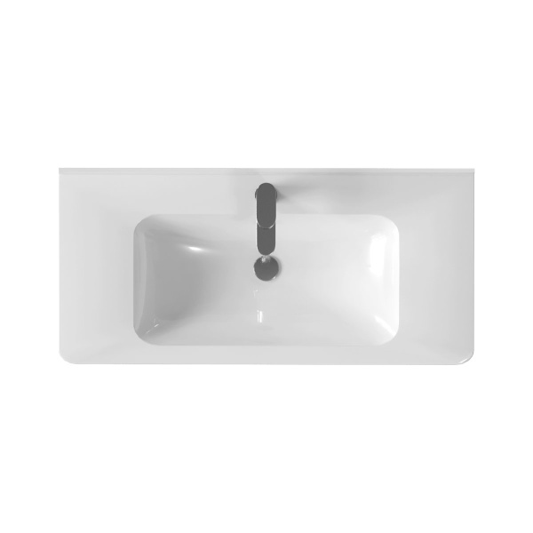 Раковина мебельная прямоугольная Vincea  VCB-2VP100W литьевой мрамор цвет белый