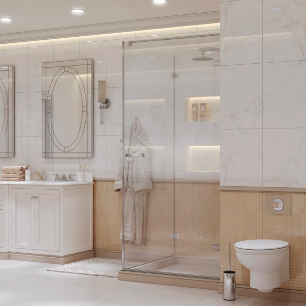 Душевой угол Ambassador Abner 10011102R 100x100 стекла прозрачные, профиль хром