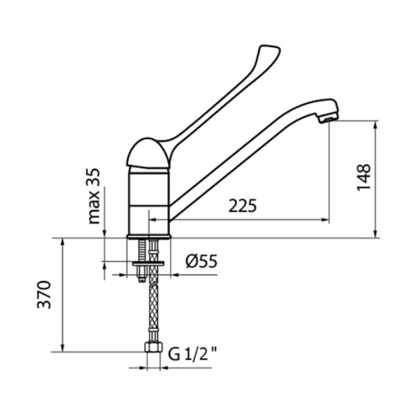 Смеситель для кухни Webert Semplice SP920102015 без подключения к фильтру хром