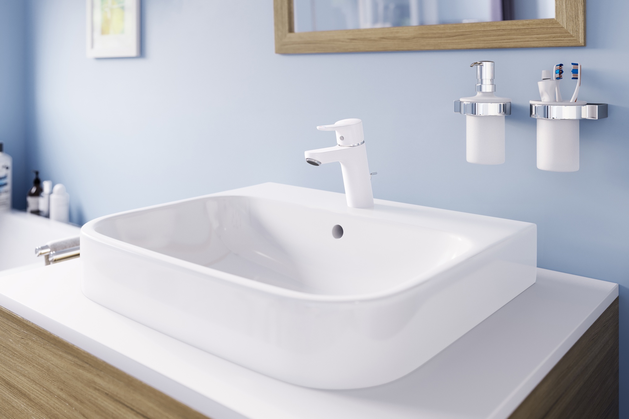 Смеситель для раковины Kludi Pure&Easy 373829165 белый/хром