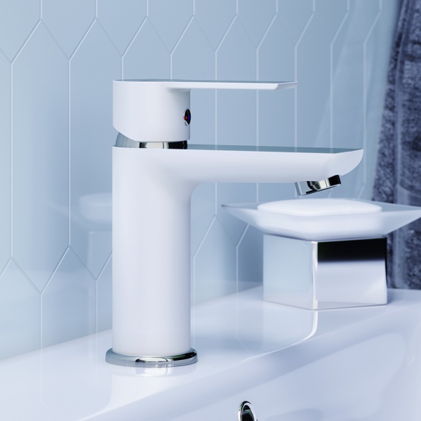 Смеситель для раковины Damixa Origin Elegance 840210000 хром/белый