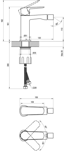 Смеситель для биде Ravak Life X070475 латунь хром