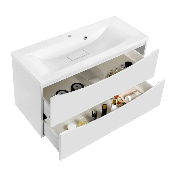 Тумба  подвесная Vincea Mia VMC-2MA900GW 90 см  2 ящика цвет G.White 