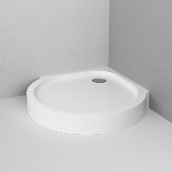 Душевой поддон низкий Am.Pm Like W83T-333-095W четверть круга акрил 95x95 белый