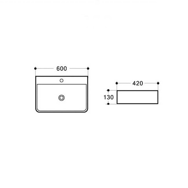 Раковина накладная прямоугольная Vincea  VBS-303 фарфор цвет белый
