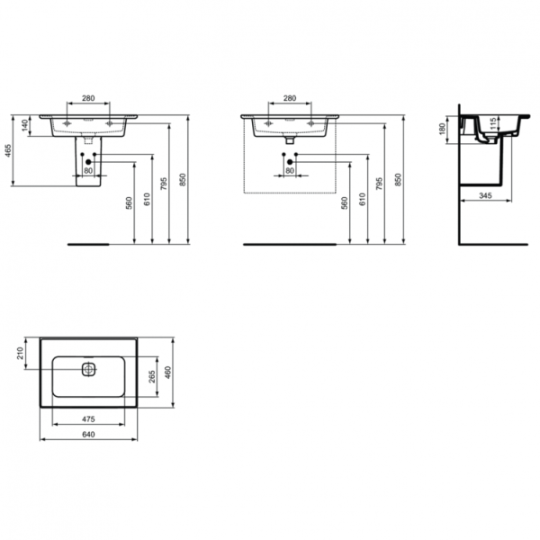 Раковина Ideal Standard Strada II T363301 мебельная подвесная цвет белый
