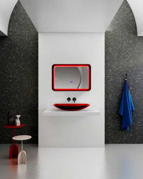 Зеркало с подсветкой Abber Kristall AT6701Rubin 80x55 сенсор