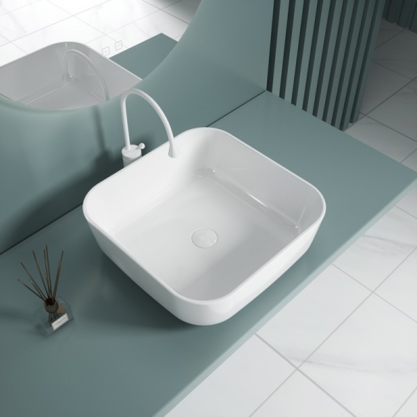 Раковина накладная квадратная  Esbano ERCINA-N ESRNERCINW фаянс цвет белый