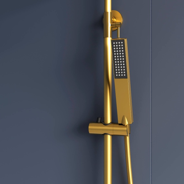 Душевая система со смесителем RGW Shower Panels 51140134-06 монтаж настенная с термостатом золото