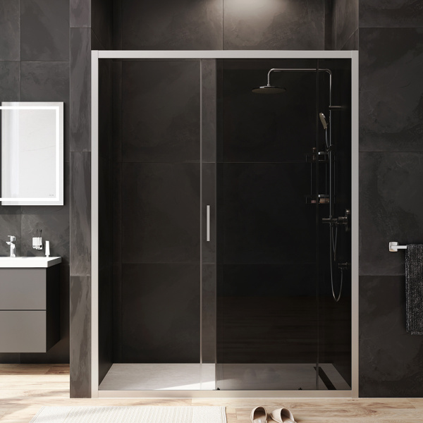 Душевая дверь Am.Pm Gem W90G-150-1-195MG 150 см стекла тонированные прозрачные, профиль хром