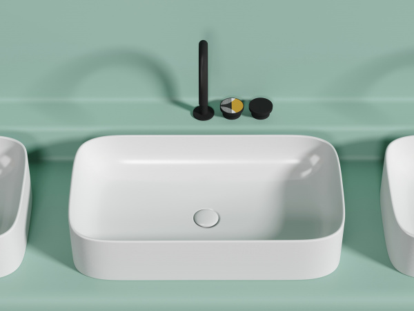 Раковина накладная прямоугольная Ceramica Nova Element CN6054MW фарфор цвет белый матовый