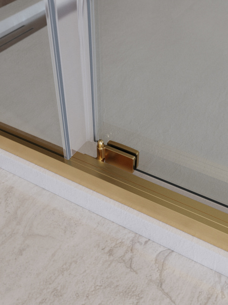 Душевая дверь складная Cezares Lux LUX-B-FS-11-120-C-BORO 120 см стекла прозрачные профиль брашированное золото