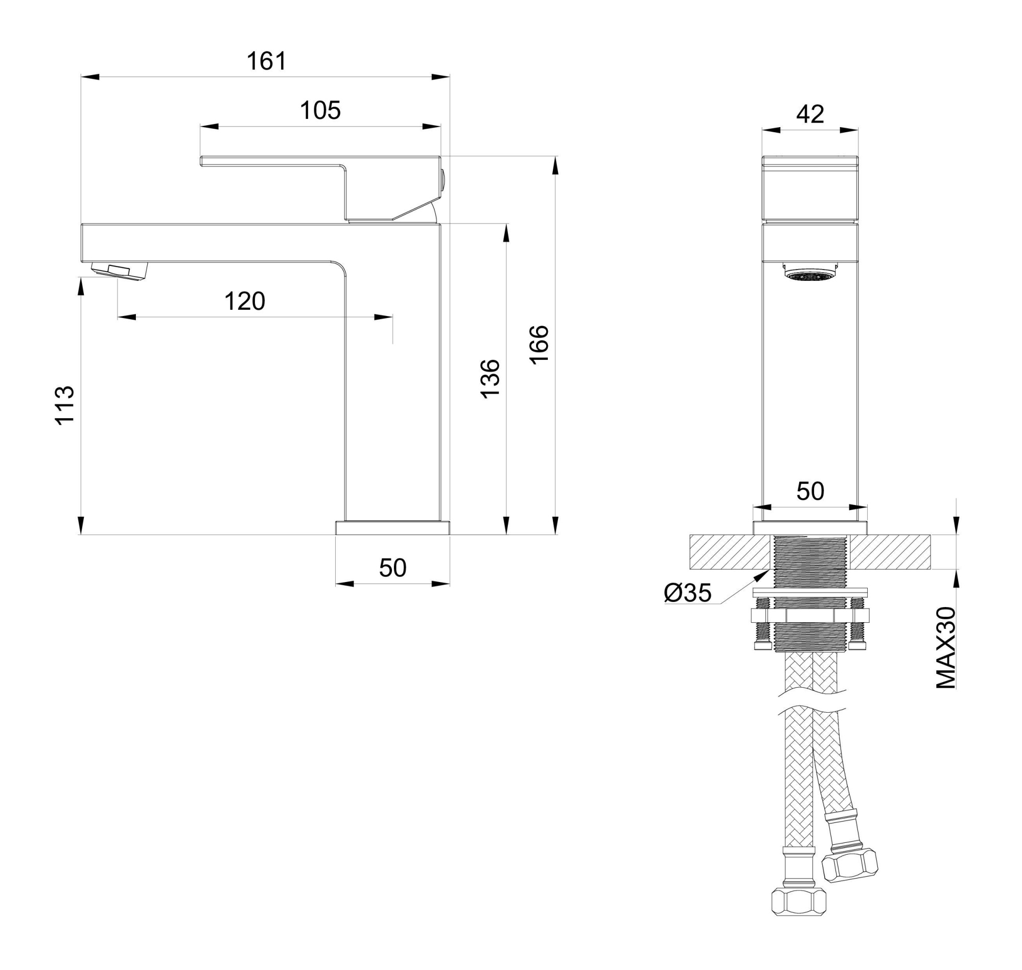 Смеситель для раковины Wonzon &amp; Woghand Cube WW-88139016-BG брашированное золото