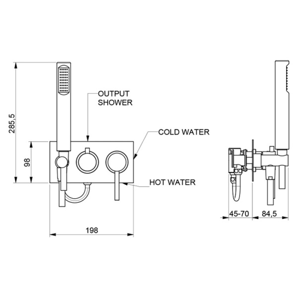 Смеситель для душа Webert Elio EL860512015 встраиваемый в стену 
без термостата хром