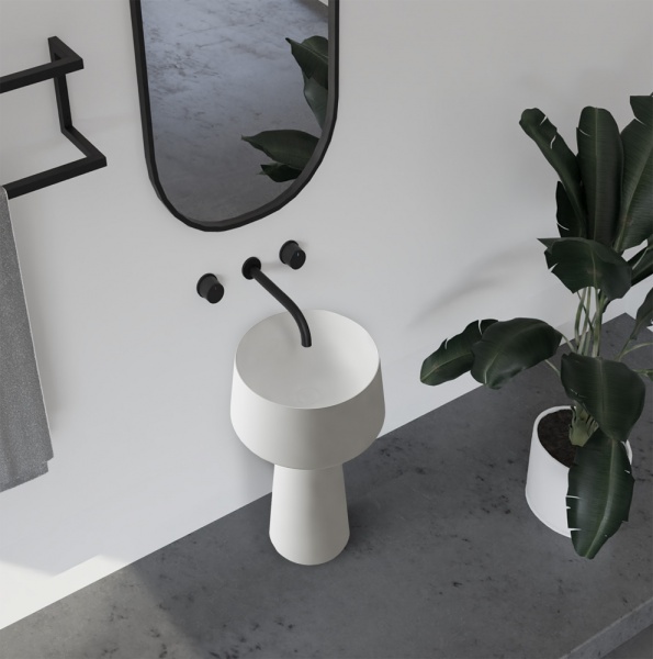 Раковина  круглая Abber STEIN AS2508 искусственный камень цвет белый матовый