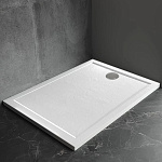 Душевой поддон низкий Veconi Pietra W PT-W-12080-RU прямоугольный литьевой мрамор 120x80 белый матовый