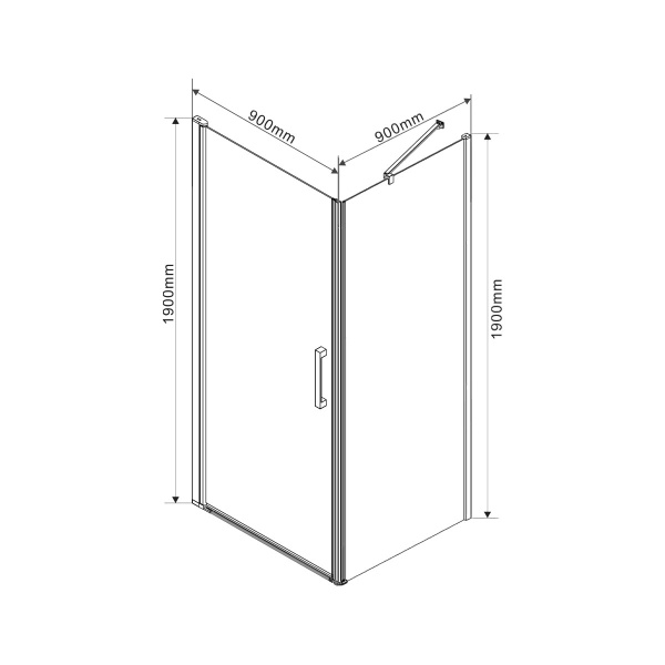 Душевой угол Vincea Orta VSR-1O9090CH-R квадратный 90x90 стекла матовые, профиль хром