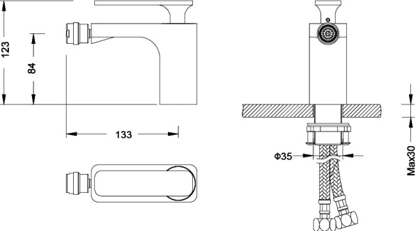 Смеситель для биде Timo Torne 4362/03F латунь черный
