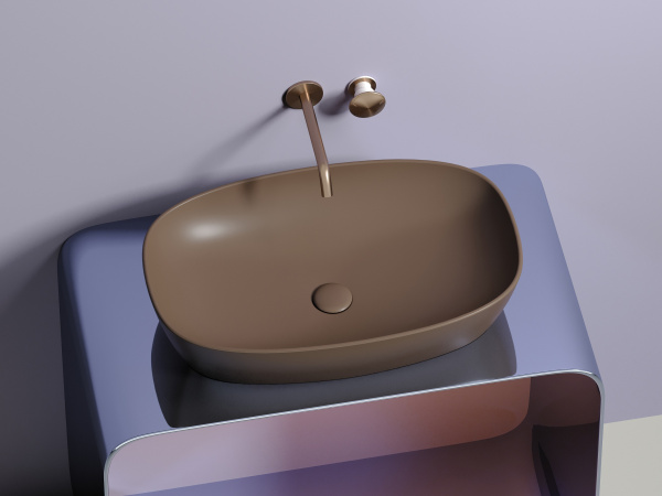 Раковина накладная овальная Ceramica Nova Element CN6049MDB фарфор цвет коричневый матовый