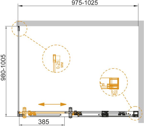 Душевой угол Cezares Duet Soft DUET SOFT-A-1-100/100-C-Cr-R квадратная   стекла , профиль хром
