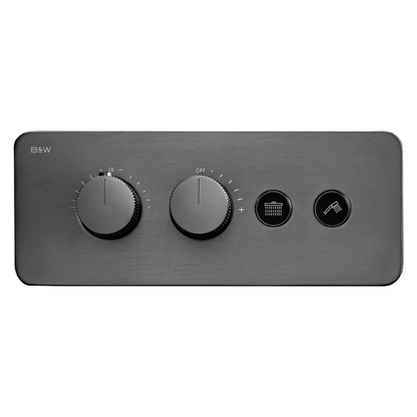 Душевая система со смесителем Black&White Universe U7646GM монтаж встраиваемая  в стену с термостатом вороненая сталь