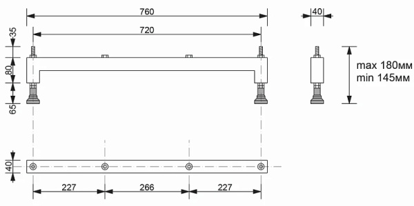 Ножки для ванны шириной 90 см Эстет  ФР-00004716  