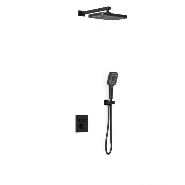 Душевая система со смесителем Vincea  VSFW-321MT1MB монтаж встраиваемая в стену с термостатом матовый черный