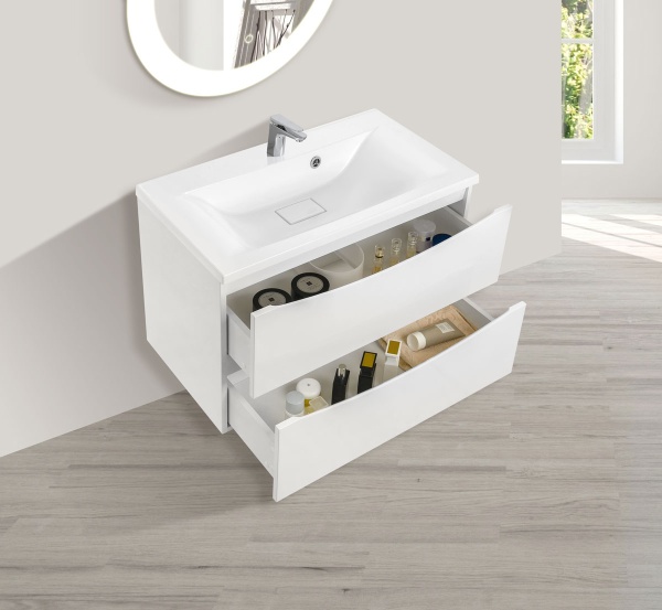 Тумба  подвесная Vincea Mia VMC-2MA800GW 80 см  2 ящика цвет G.White 