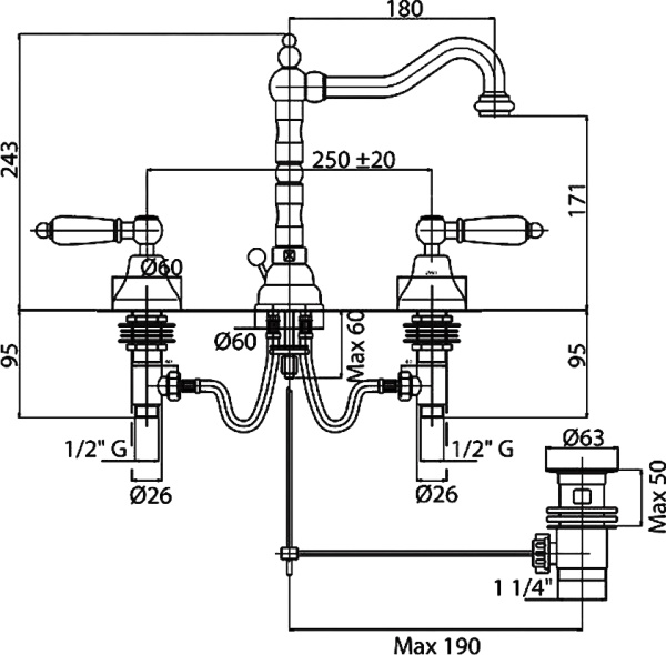 Смеситель для раковины Cezares First FIRST-BLS2-01-Bi 
