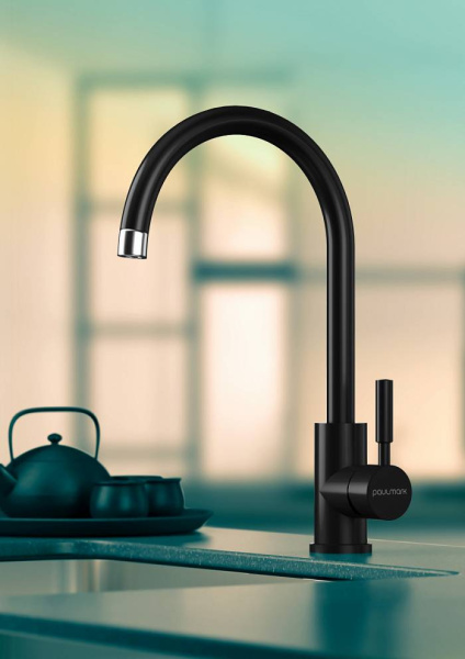 Смеситель для кухни Paulmark Holstein Ho212063-AN без подключения к фильтру антрацит