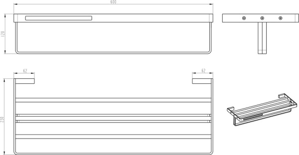 Полка для ванной Boheme Q 10947-B латунь