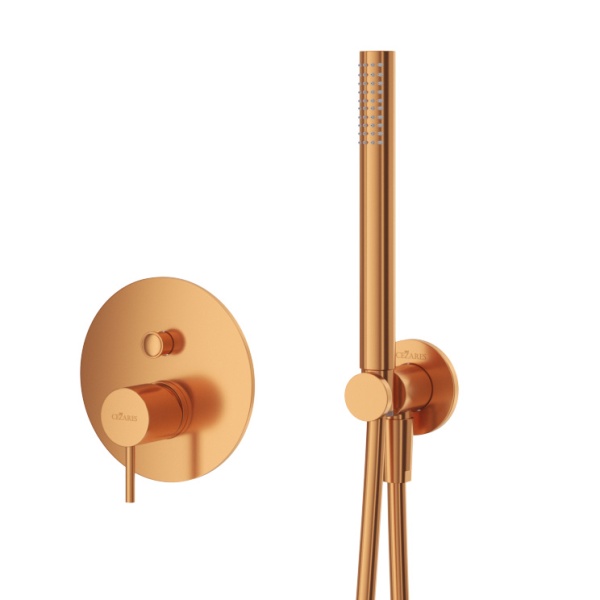 Душевая система со смесителем Cezares Leaf LEAF-DSIP-30-L-SS монтаж встраиваемая  в стену без термостата sunset