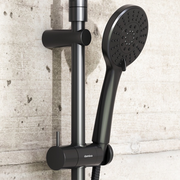 Душевая система со смесителем Damixa Jupiter 977730300 монтаж настенная без термостата черный матовый